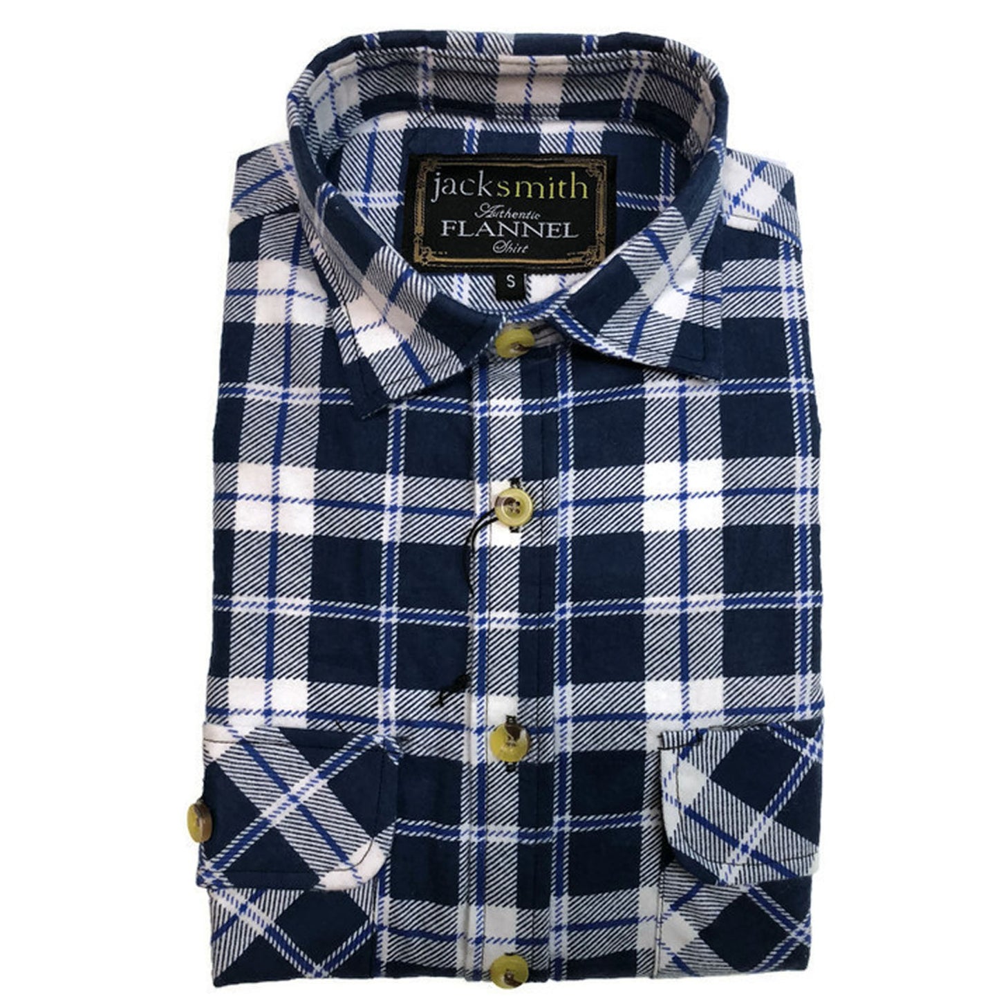 Mens Half Placket Flannelette Long Sleeve Pullover Shirt 100% Cotton Check Authentic Flannel - Black/Purple - S