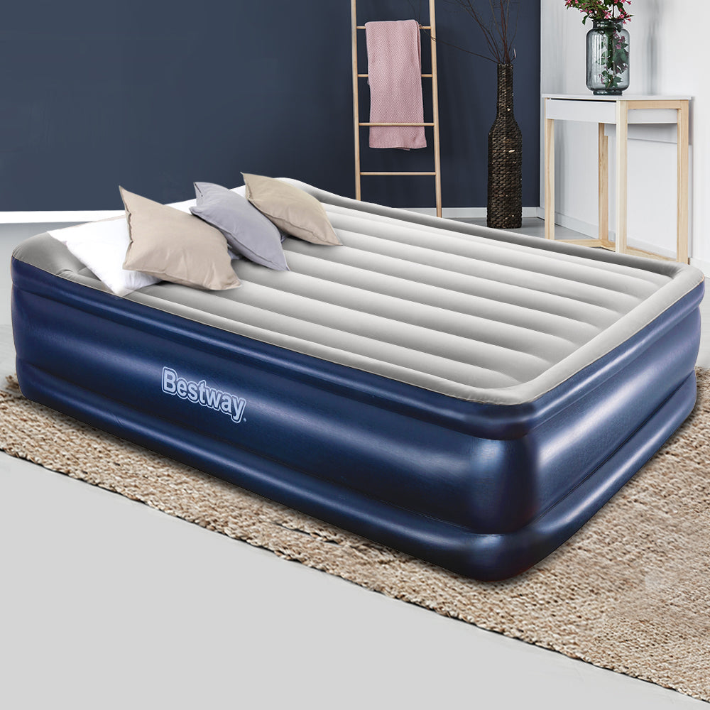 Bestway Air Mattress Queen Inflatable Bed 46cm Airbed Blue