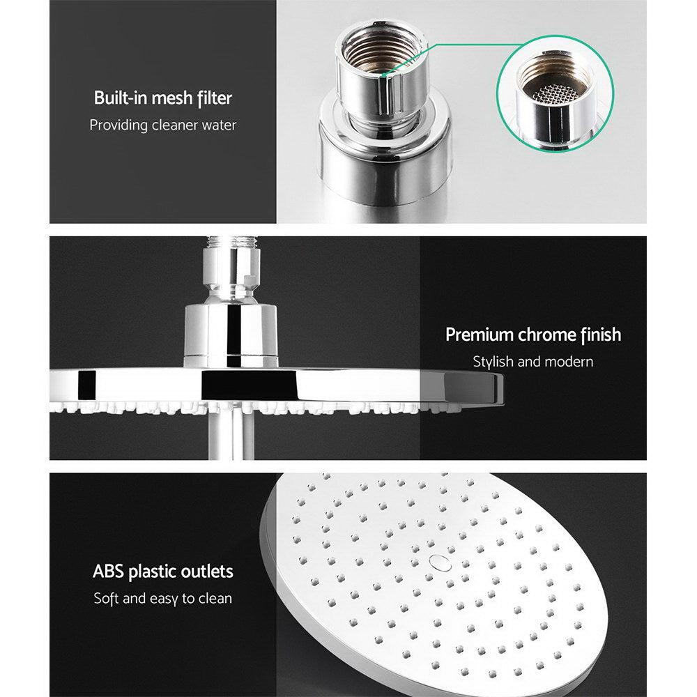 Cefito 9'' Rain Shower Head Set Handheld Round High Pressure Twins Tap� Chome