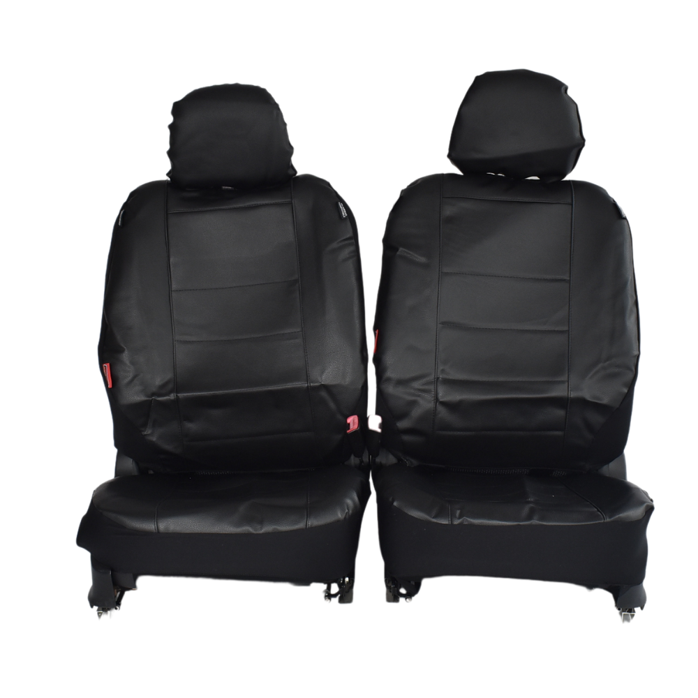 Leather Look Car Seat Covers For Nissan Frontier D40 Dual Cab 2007-2020 | Black