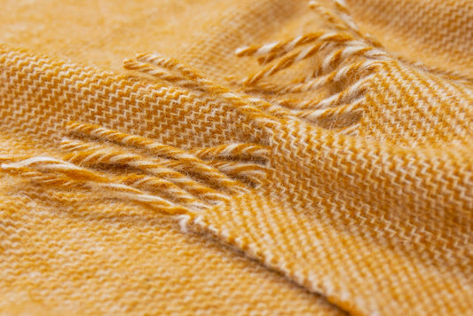 Cambridge Throw - 100% NZ Wool - Mustard