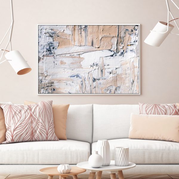 100cmx150cm Modern Abstract Oil Painting Style White Frame Canvas Wall Art