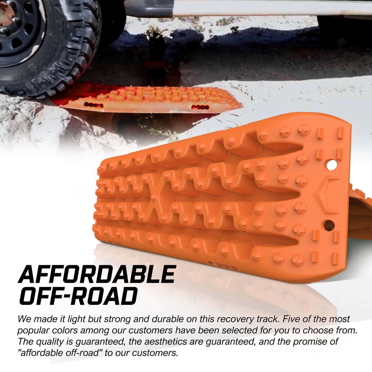 X-BULL 2PCS Recovery Tracks Boards Snow Mud Truck 4WD With Carry bag Orange