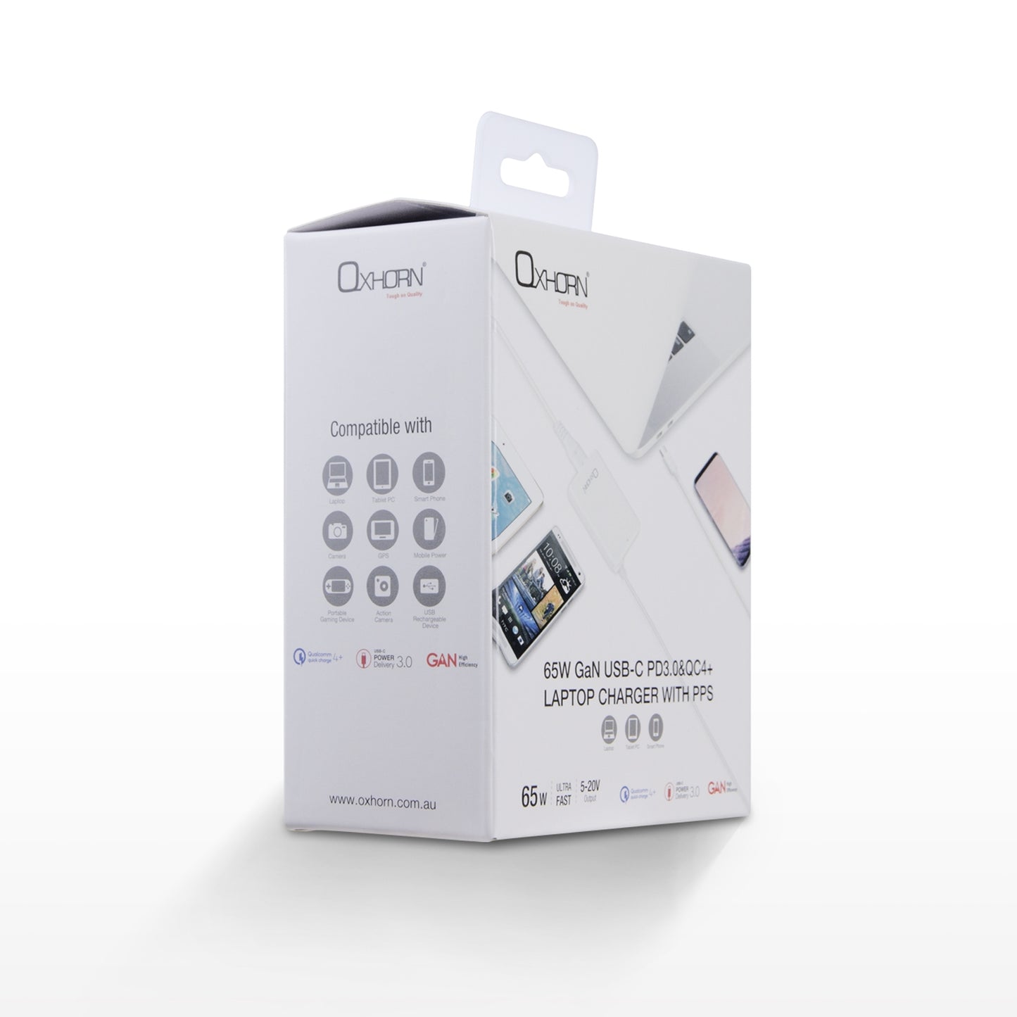 Oxhorn Type C GaN Charger 65W White