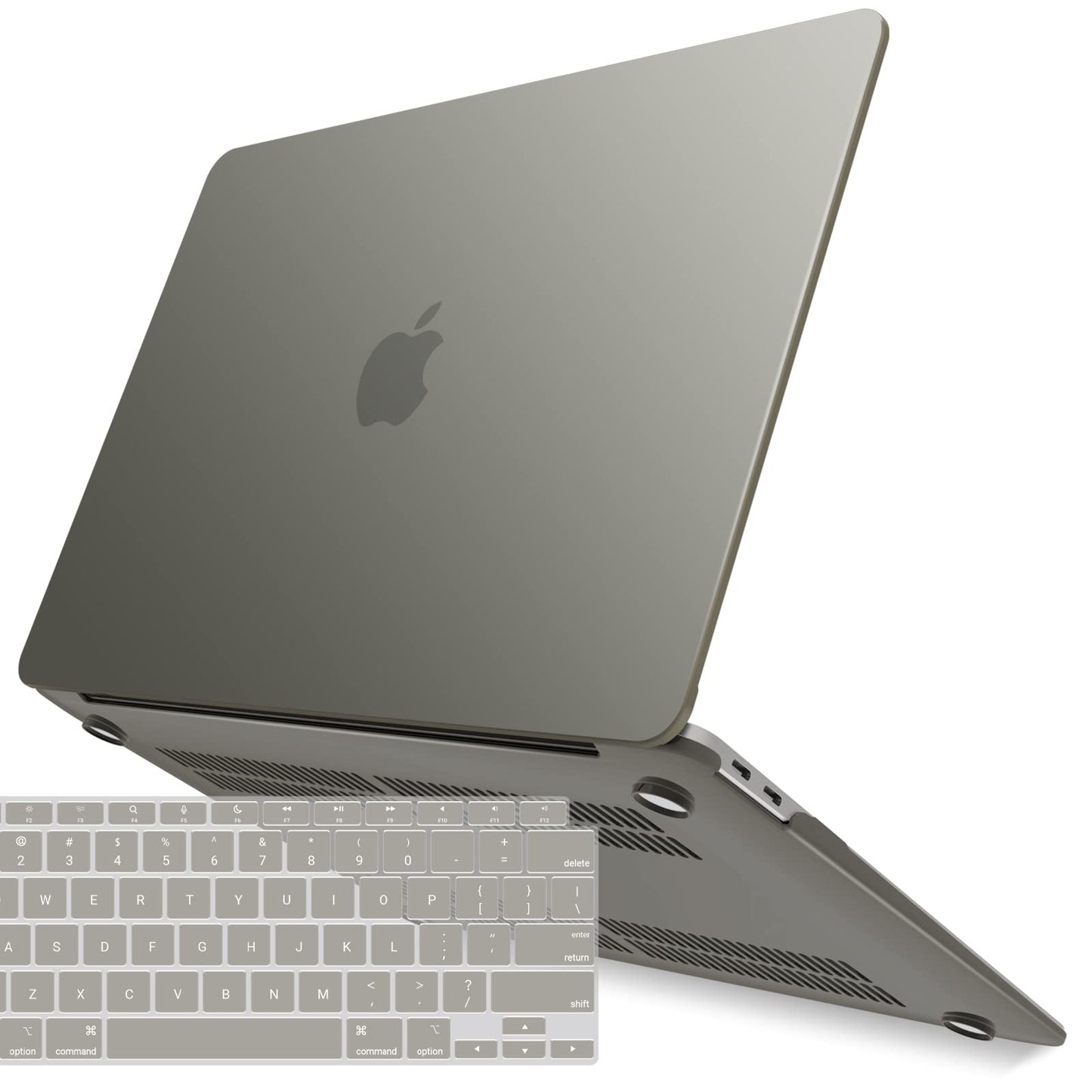 Suitable for MacBook Air 13 Inch Case 2022 2021 2020 2019 2018, A1932, A2179, A2337 Shell Case Keyboard Cover Grey