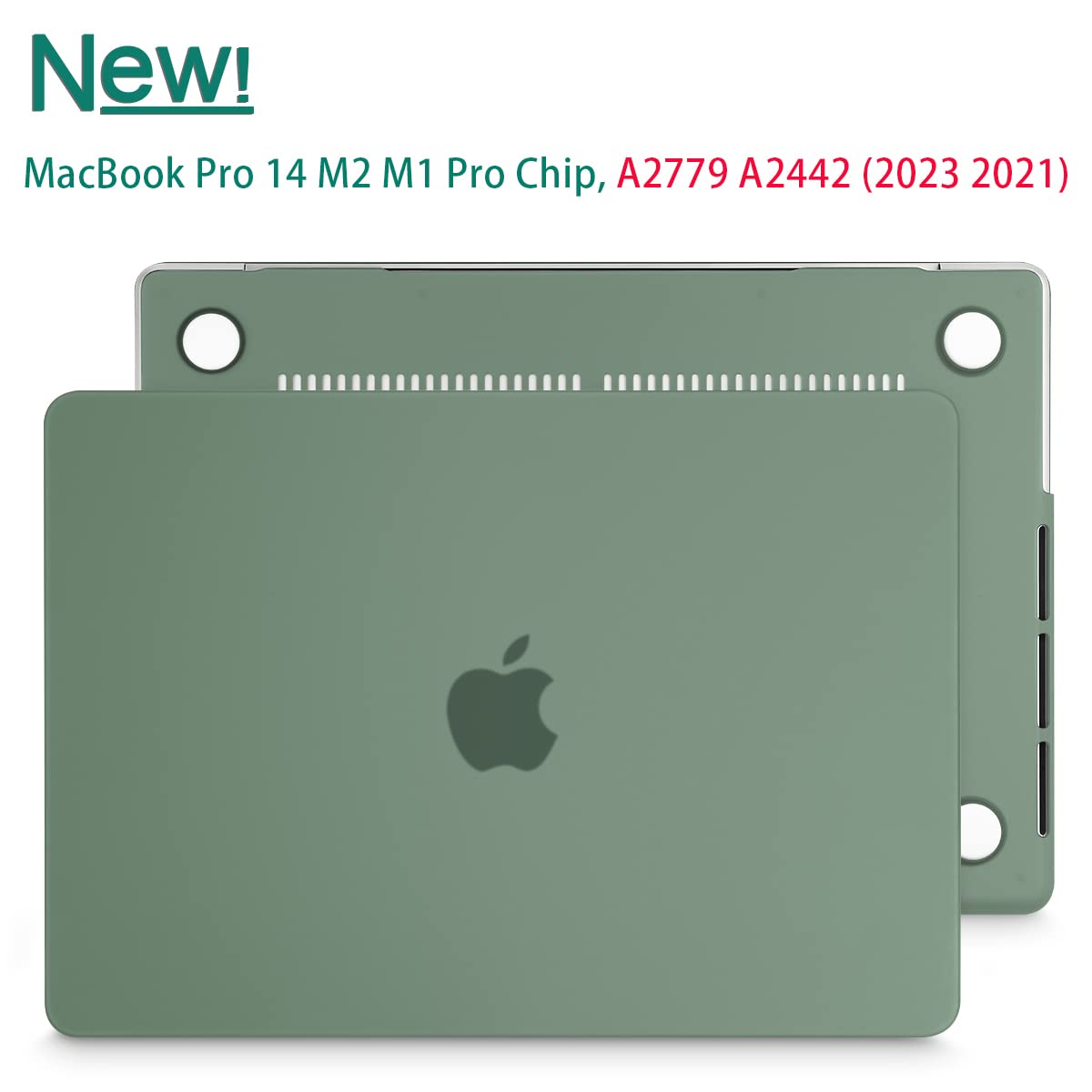 Suitable for MacBook Pro 14 Max Inch Case 2023 2022 2021 M2 A2779 M1 A2442 Hardshell Case Keyboard Cover Midnight Green