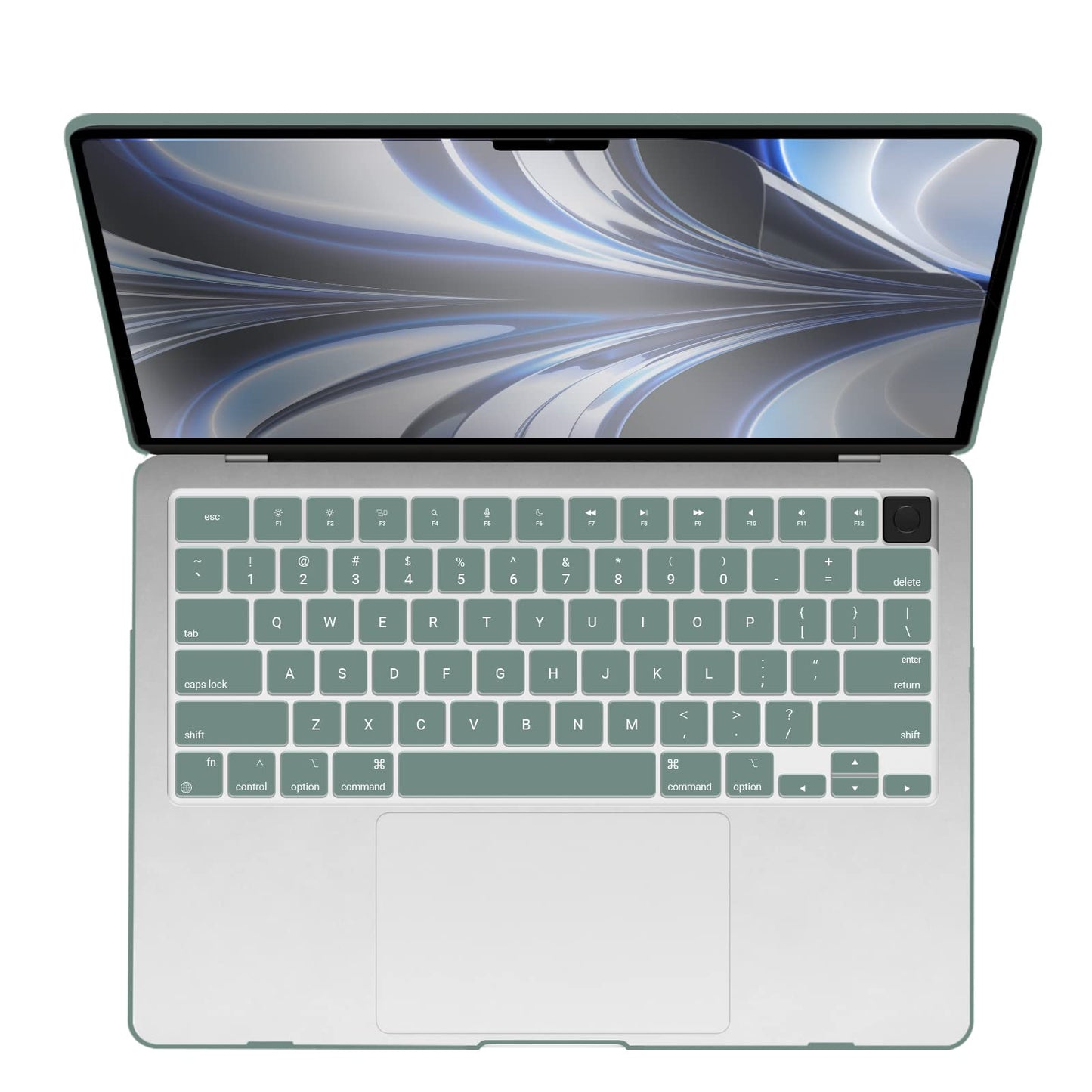 Suitable for 2023 2022 MacBook Air 13 inch case M2 Model A2681 Hard Shell Case Keyboard Cover Midnight Green