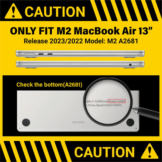 Suitable for 2023 2022 MacBook Air 13 inch case M2 Model A2681 Hard Shell Case Keyboard Cover