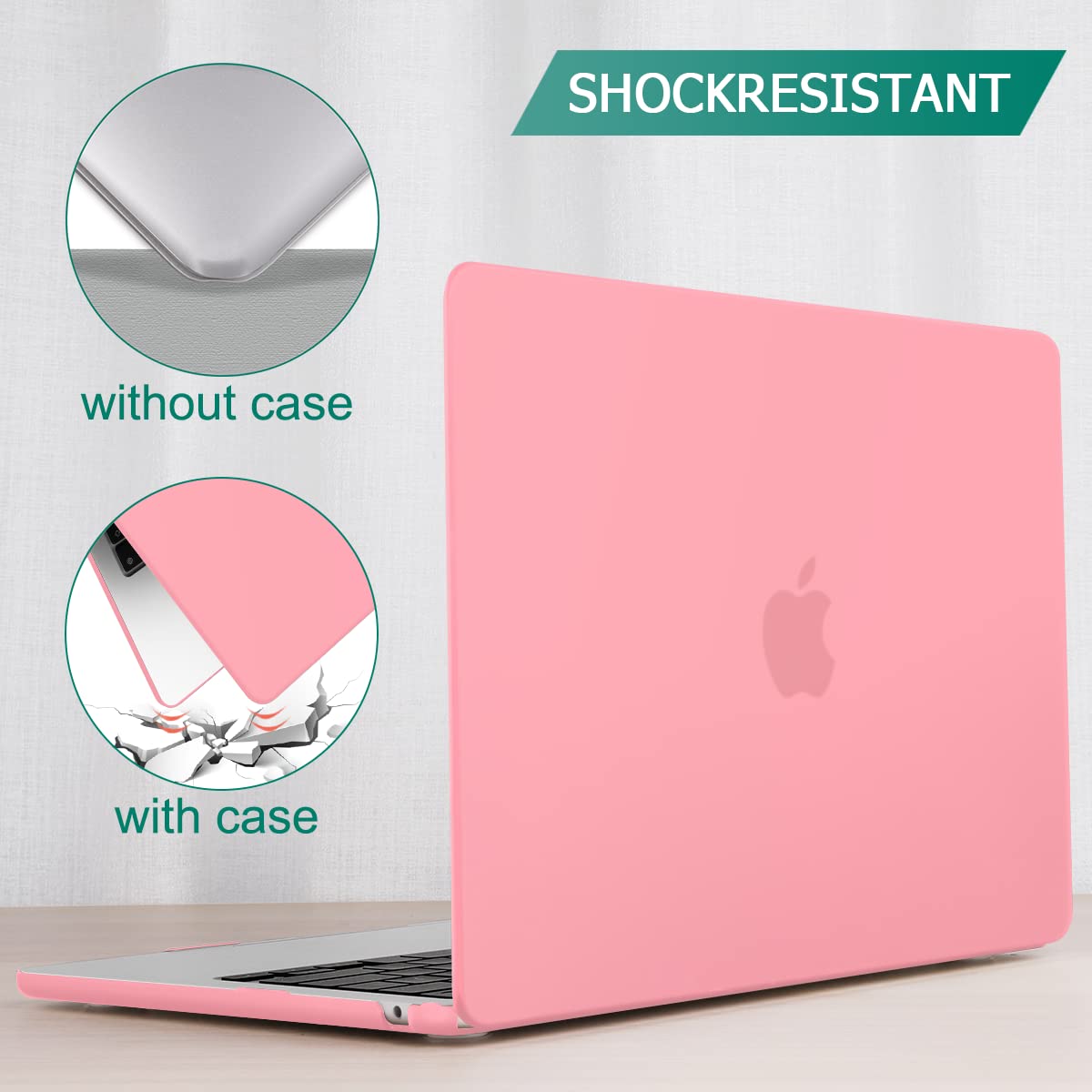 Suitable for 2023 2022 MacBook Air 13 inch case M2 Model A2681 Hard Shell Case Keyboard Cover Pink