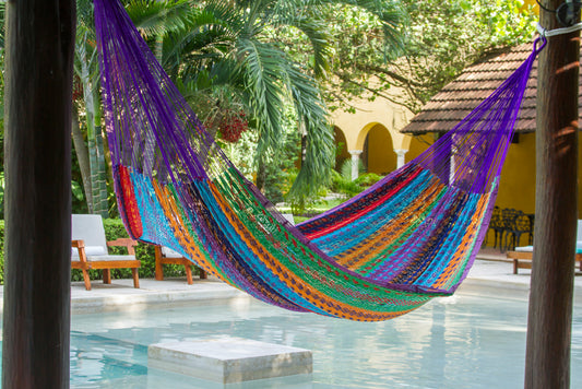 Queen Size Outdoor Cotton Hammock in Colorina