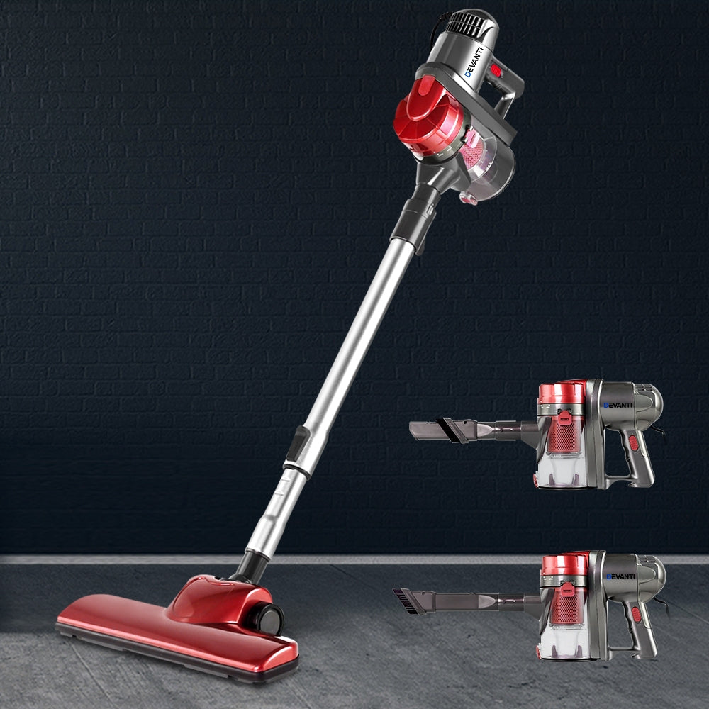 Devanti Handheld Vacuum Cleaner Bagless Corded 450W Red