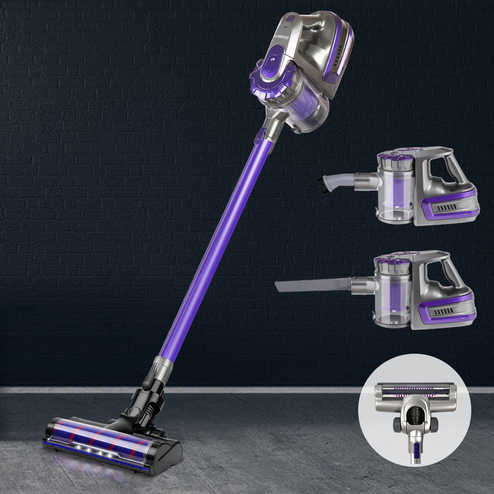 Devanti Handheld Vacuum Cleaner Cordless Roller Brush Head 150W Purple