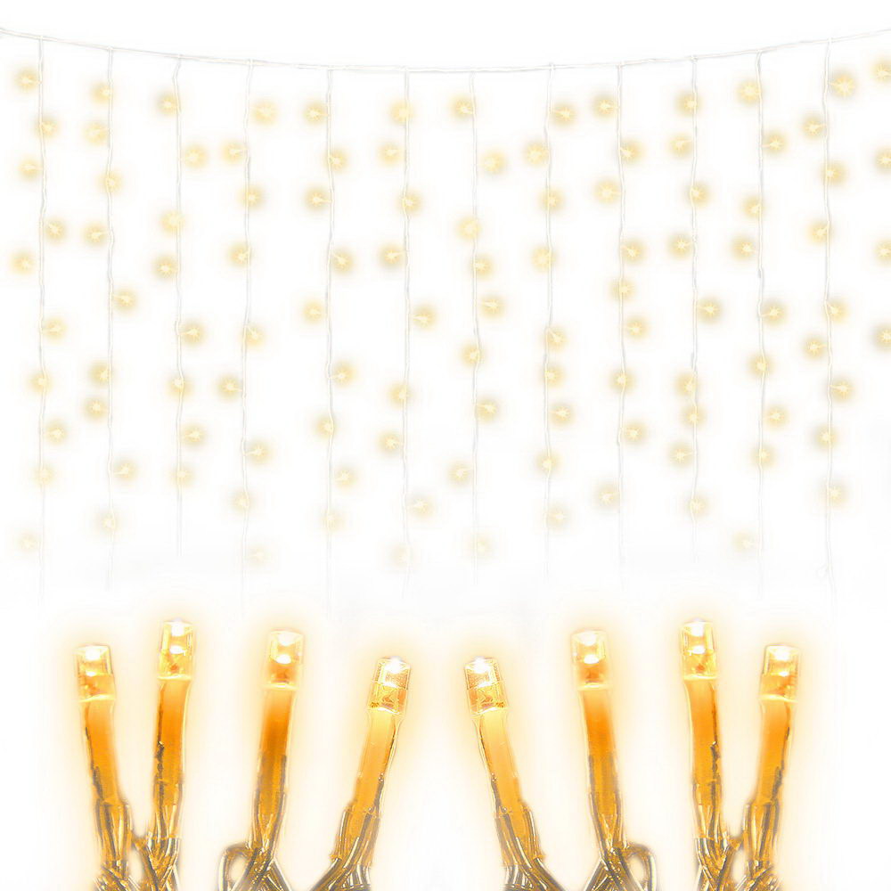 Jingle Jollys 6X3M Christmas Lights Curtain Light Warm White 600 LED