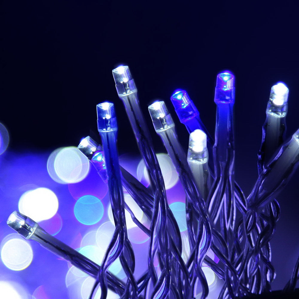 Jingle Jollys 20M Christmas Lights Icicle Light 800 LED Blue White Decor