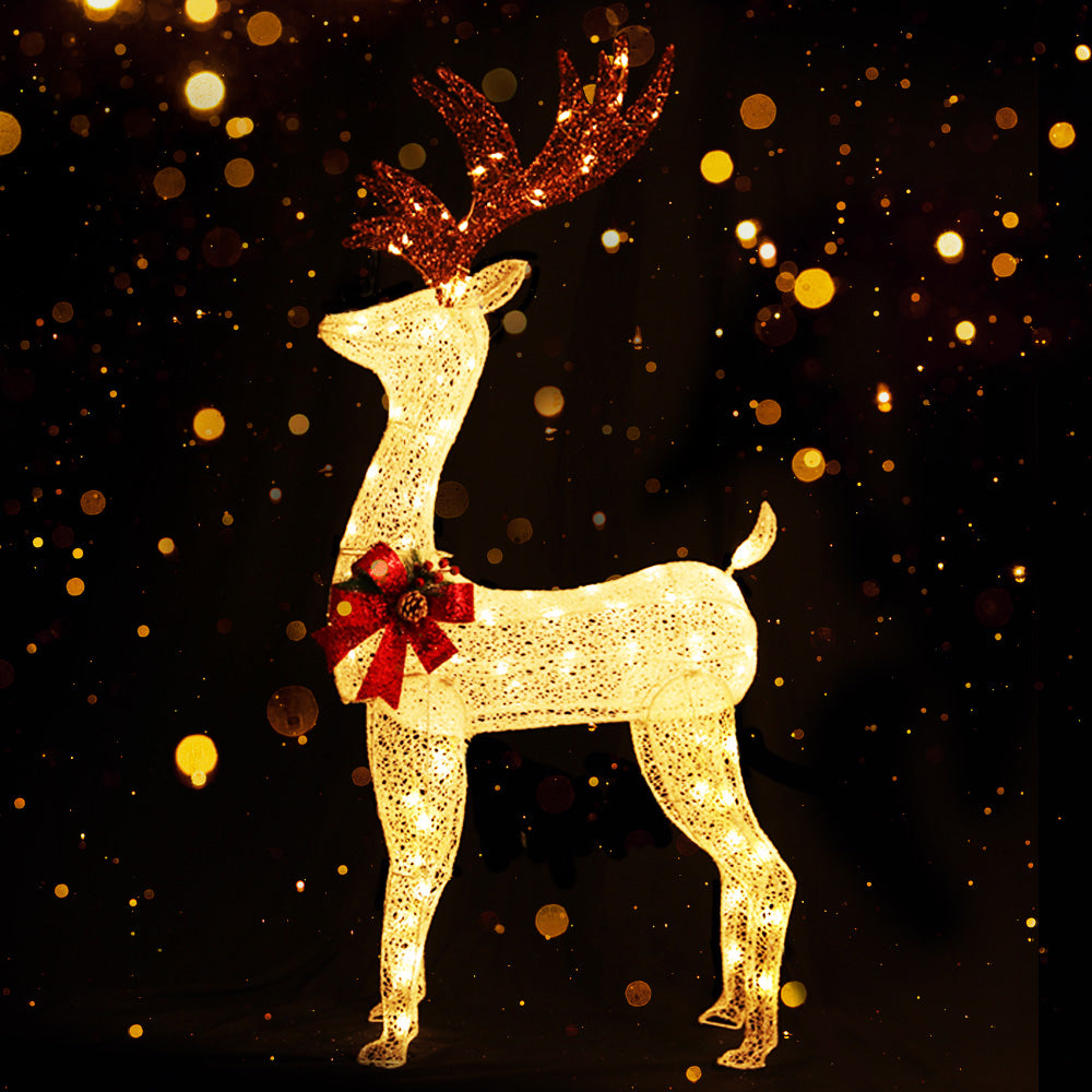 Jingle Jollys Christmas Lights 150cm Reindeer 100 LED Decorations