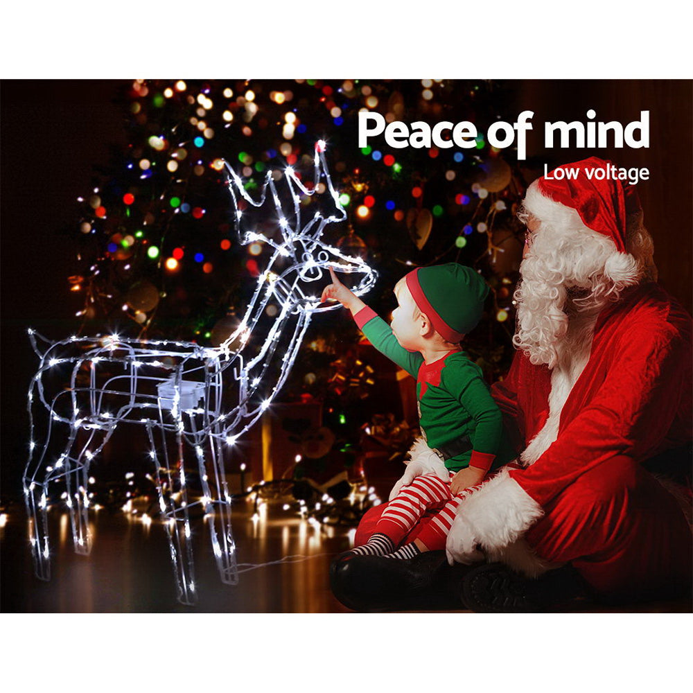 Jingle Jollys Christmas Lights 3 Pcs Reindeers 250 LED Decorations