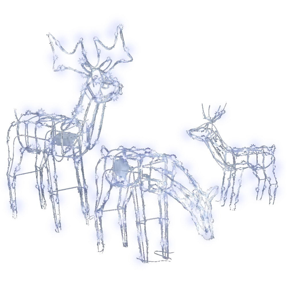 Jingle Jollys Christmas Lights 3 Pcs Reindeers 250 LED Decorations
