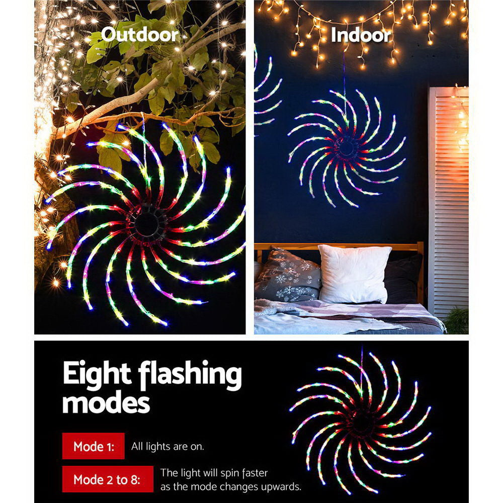 Jingle Jollys Christmas Lights 50cm Spin 128 LED� Decorations