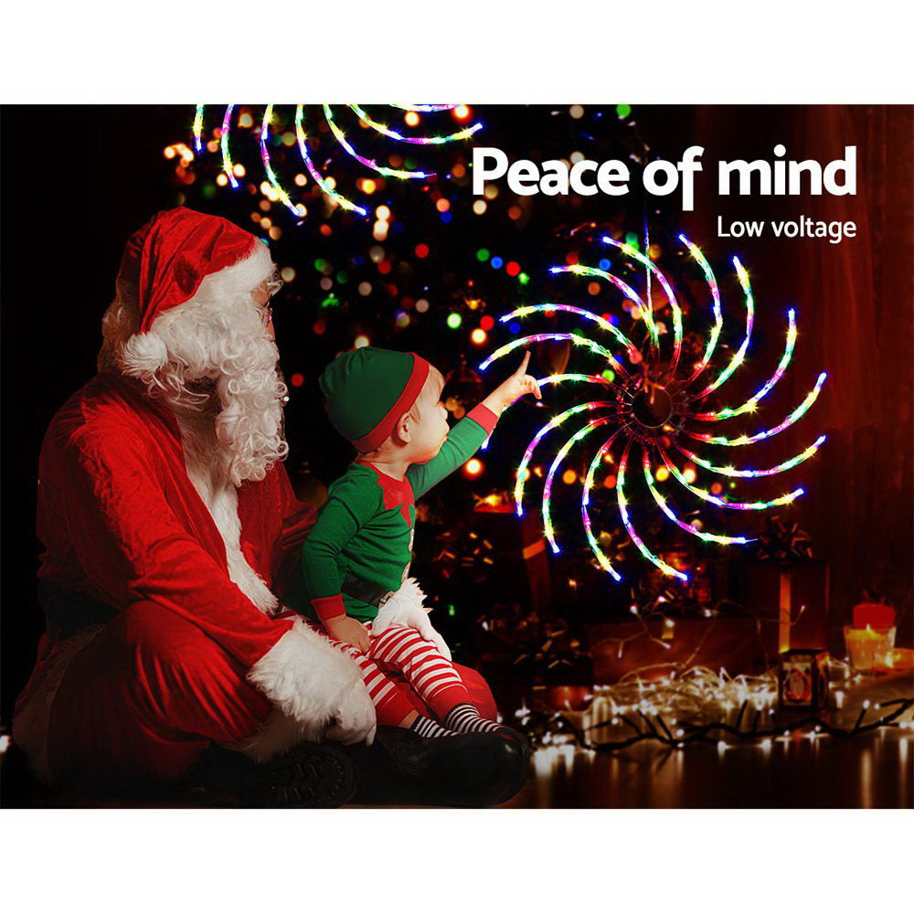 Jingle Jollys Christmas Lights 50cm Spin 128 LED� Decorations