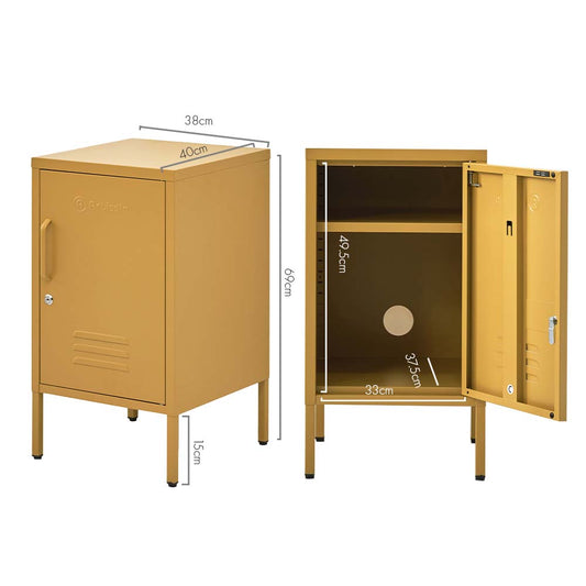 ArtissIn Bedside Table Metal Cabinet - MINI Yellow