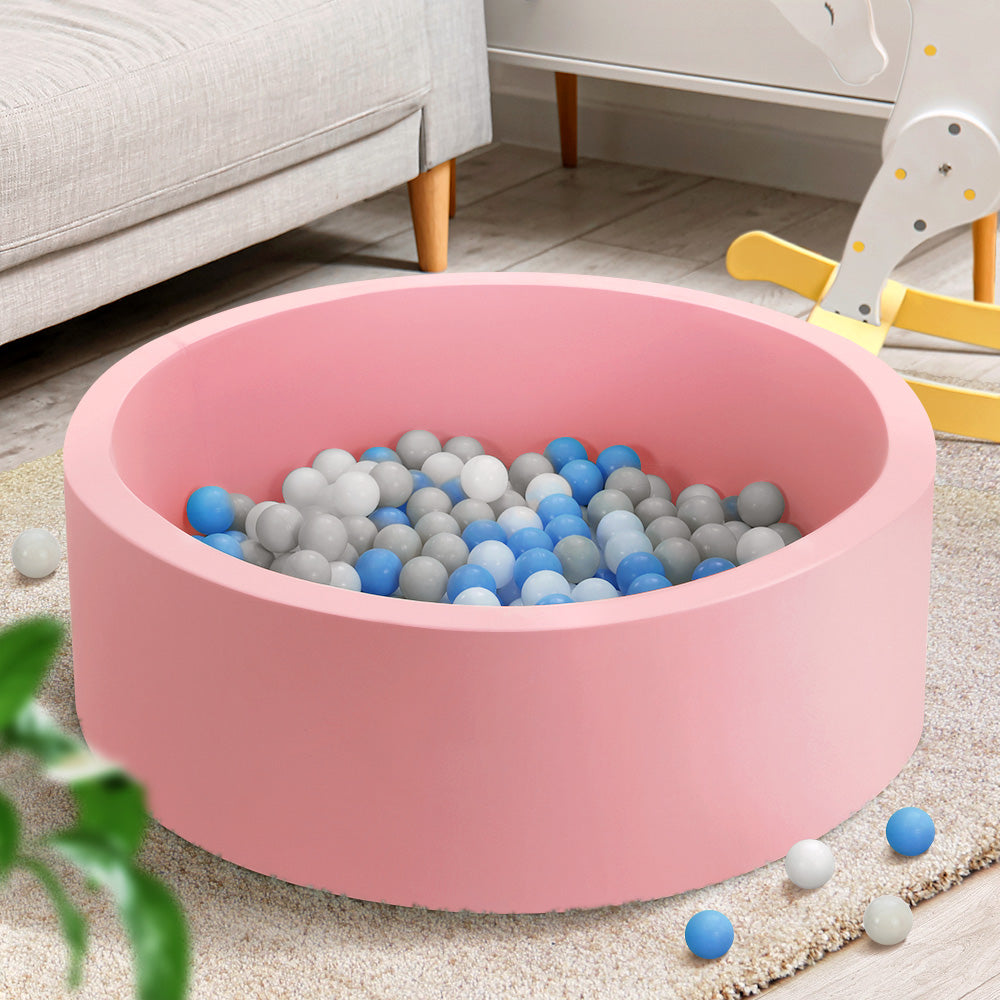 Keezi Kids Ball Pit 90x30cm Ocean Foam Play Pool Barrier Toys Children Pink