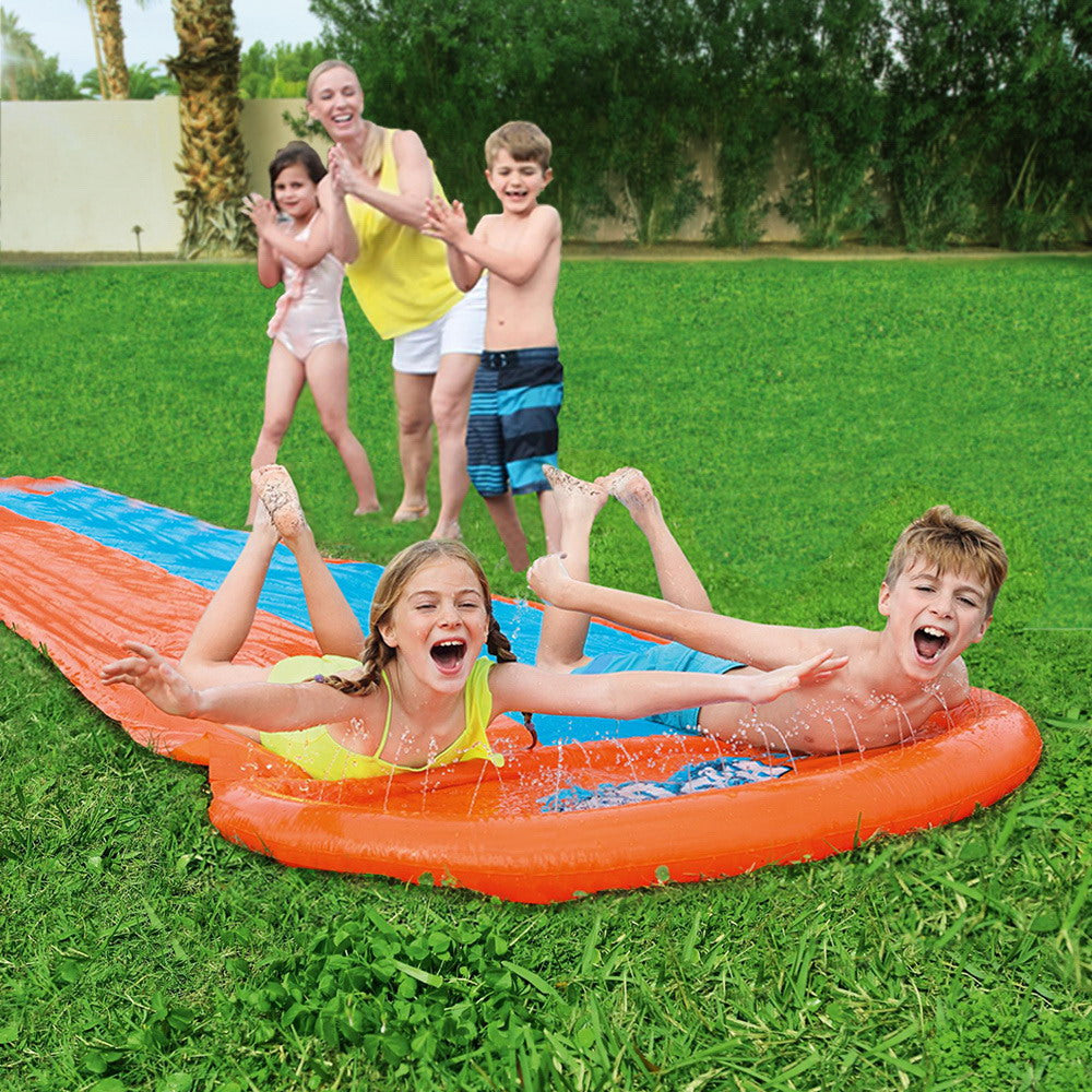 Bestway Water Slide Kids Slip 488cm Dual Slides Inflatable Splash Pad