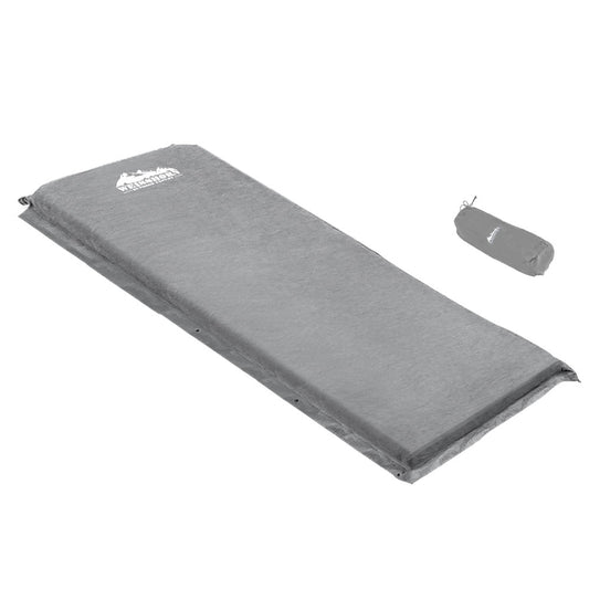 Weisshorn Self Inflating Mattress Camping Sleeping Mat Air Bed Single Grey