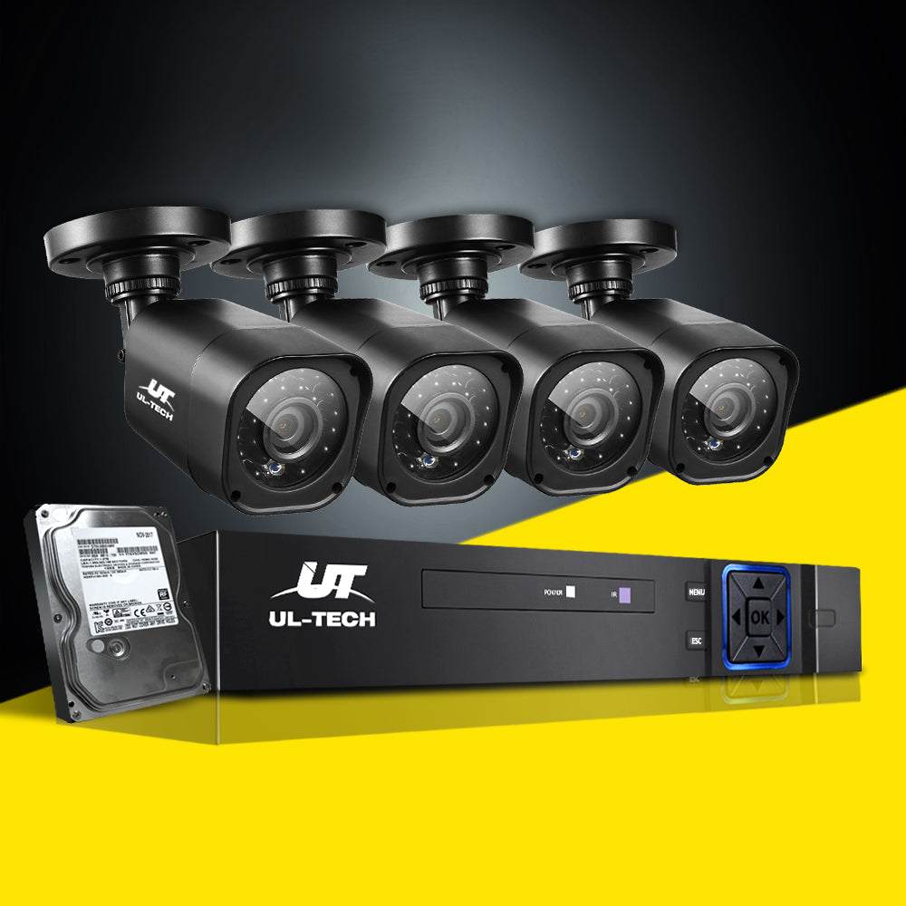 UL-tech CCTV Security System 4CH DVR 4 Cameras 1TB Hard Drive
