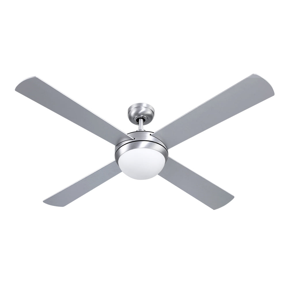 Devanti 52'' Ceiling Fan AC Motor w/Light w/Remote - Silver