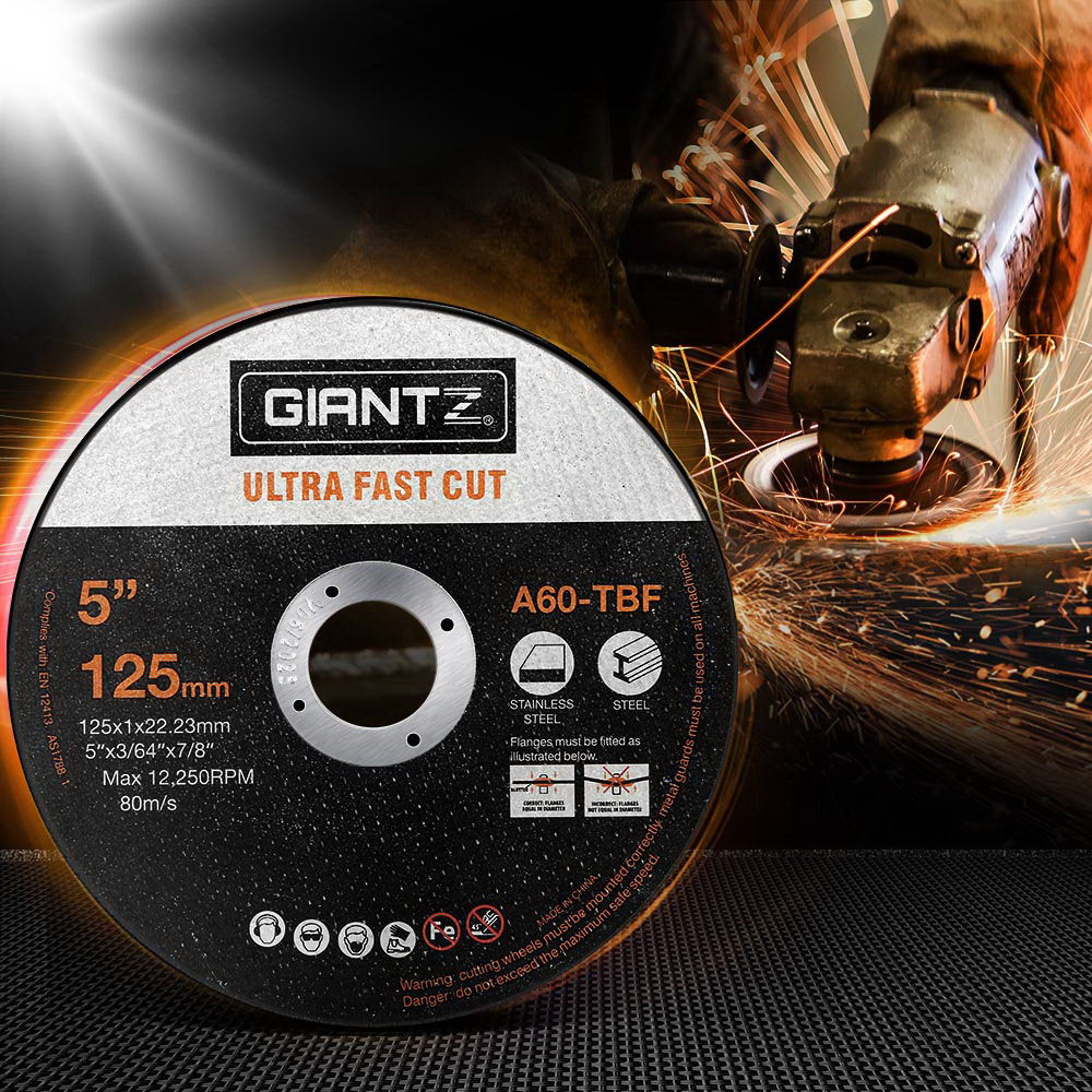 Giantz 200-Piece Cutting Discs 5" 125mm,Giantz 200pcs 5" Cutting Discs 125mm Angle Grinder Thin Cut Off Wheel for Metal