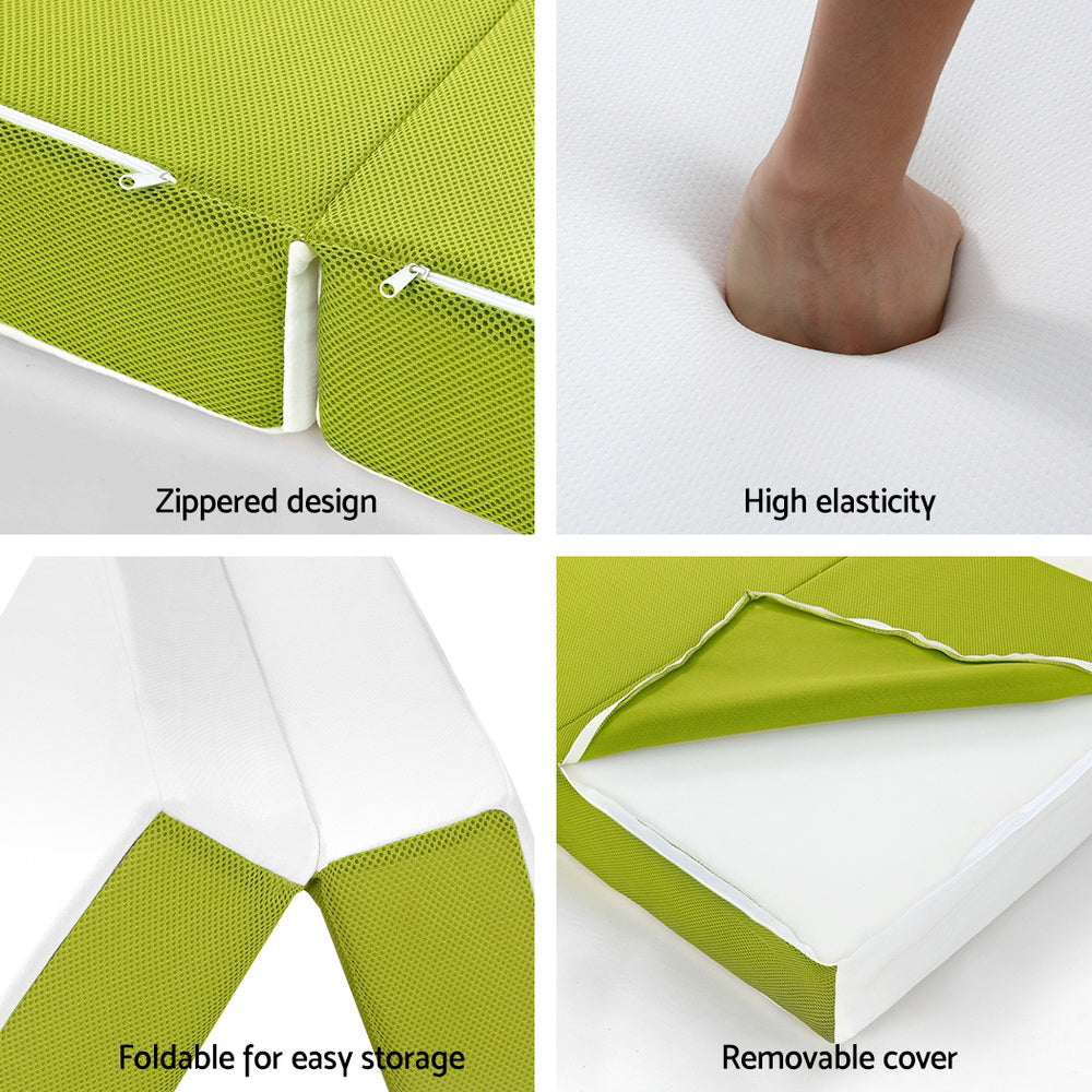 Giselle Bedding Foldable Mattress Folding Foam Single Green