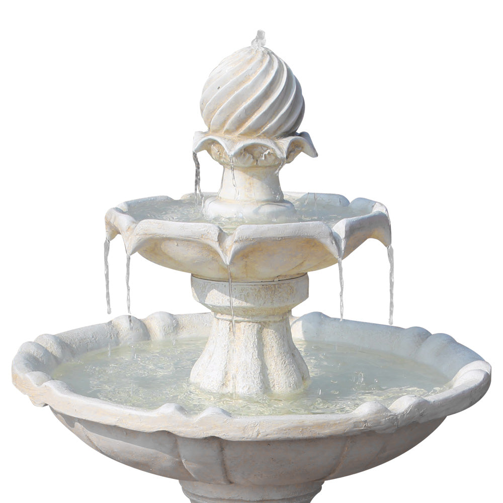 Gardeon Solar Water Feature 3 Tiers Ivory 93cm