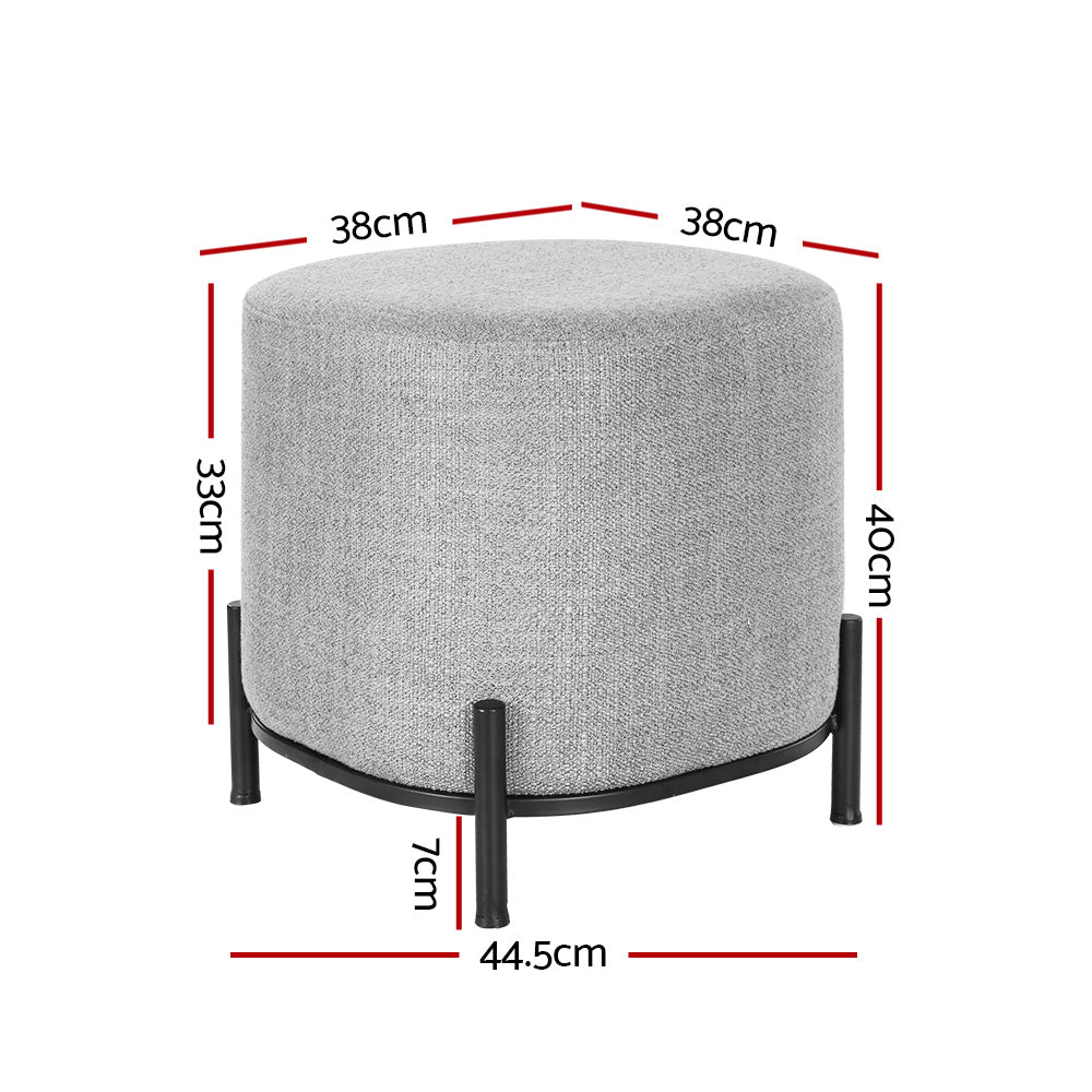 Artiss Ottoman Foot Stool Square Linen Grey