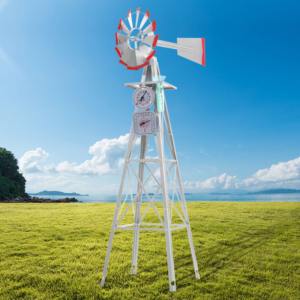 Garden Windmill 4FT 146cm Metal Ornaments Outdoor Decor Ornamental Wind Will