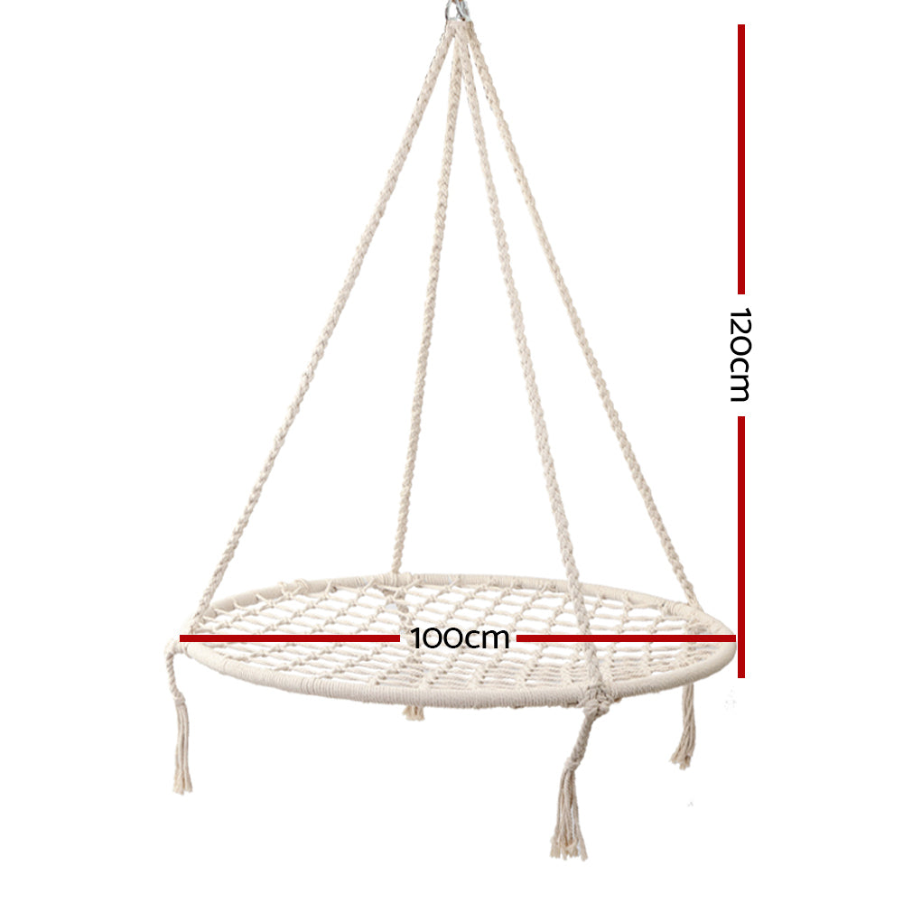 Gardeon Hammock Chair Outdoor Tree Swing Nest Web Hanging Seat 100cm