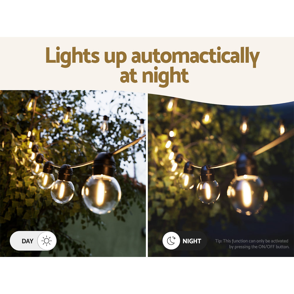 17m Solar Festoon Lights Outdoor LED String Light Christmas Wedding Decor