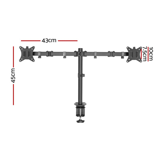 Artiss Monitor Arm Mount Dual 32" Black