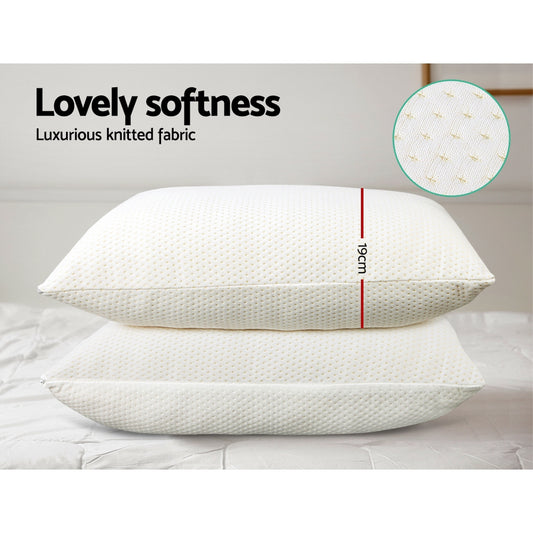 Giselle Bedding Memory Foam Pillow 19cm Thick Twin Pack