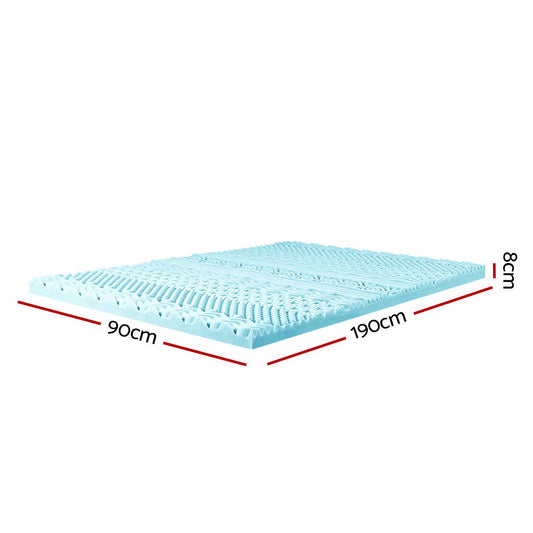 Giselle Bedding Memory Foam Mattress Topper 11-Zone 8cm Single