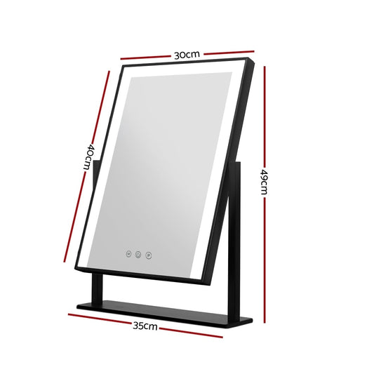 Embellir Makeup Mirror 30x40cm with Led light Lighted Standing Mirrors Black