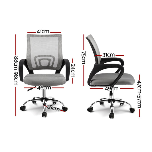 Artiss Mesh Office Chair Mid Back Grey