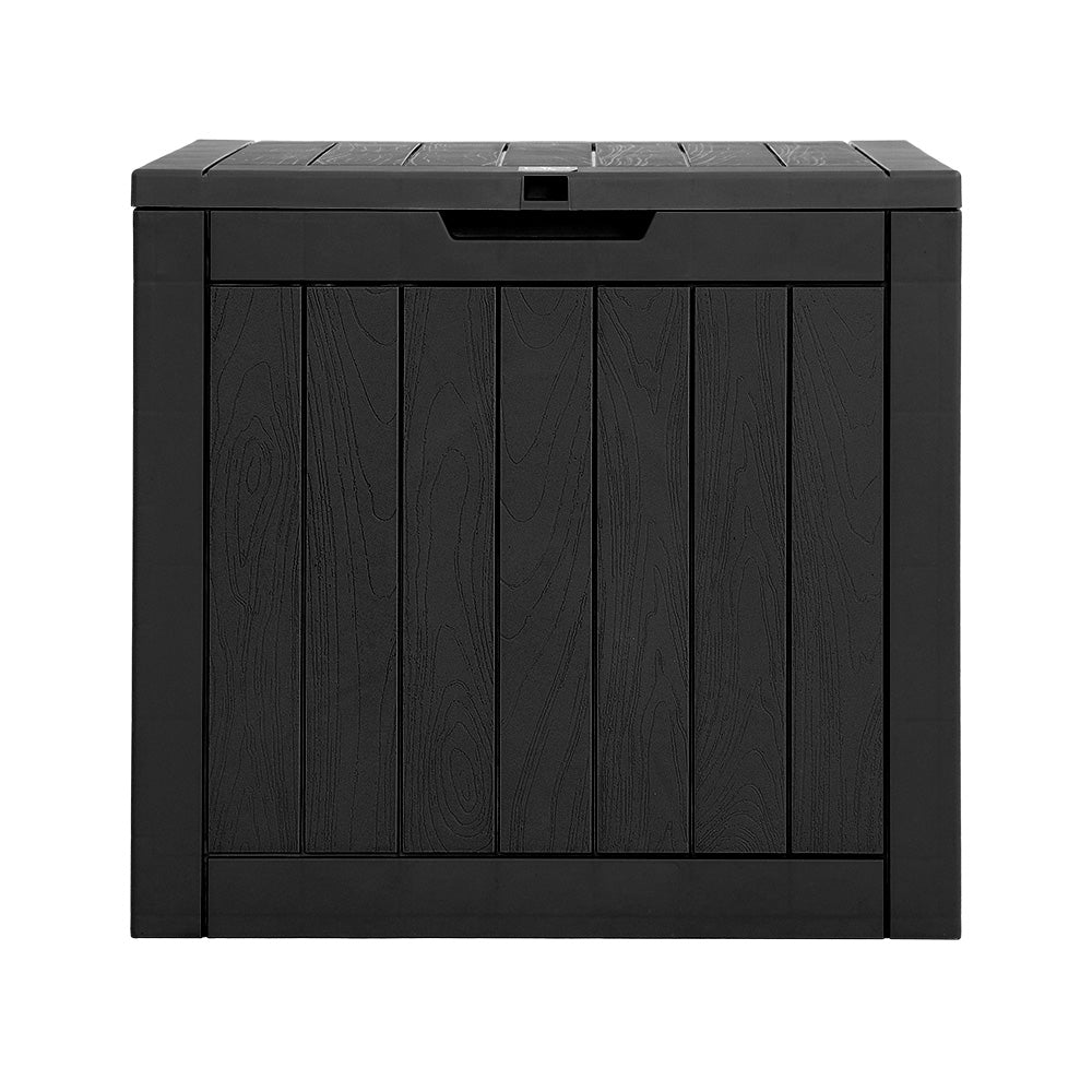 Gardeon Outdoor Storage Box 118L Container Lockable Indoor Garden Toy Tool Shed Black