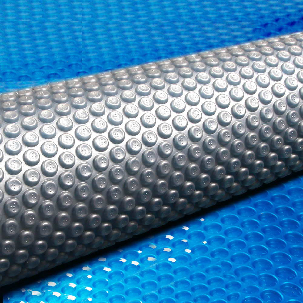 Aquabuddy Pool Cover 500 Micron 7x4m Swimming Pool Solar Blanket Blue Silver