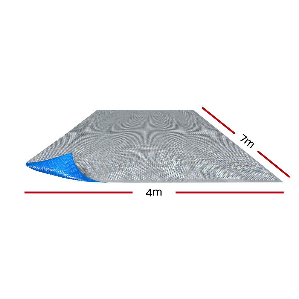 Aquabuddy Pool Cover 500 Micron 7x4m Swimming Pool Solar Blanket Blue Silver