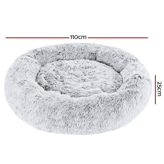 i.Pet Pet Bed Dog Cat 110cm Calming Extra Large Soft Plush Charcoal