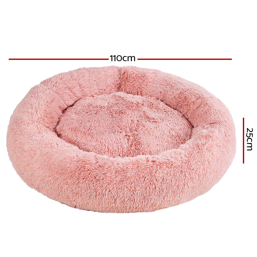 i.Pet Pet Bed Dog Cat 110cm Calming Extra Large Soft Plush Pink