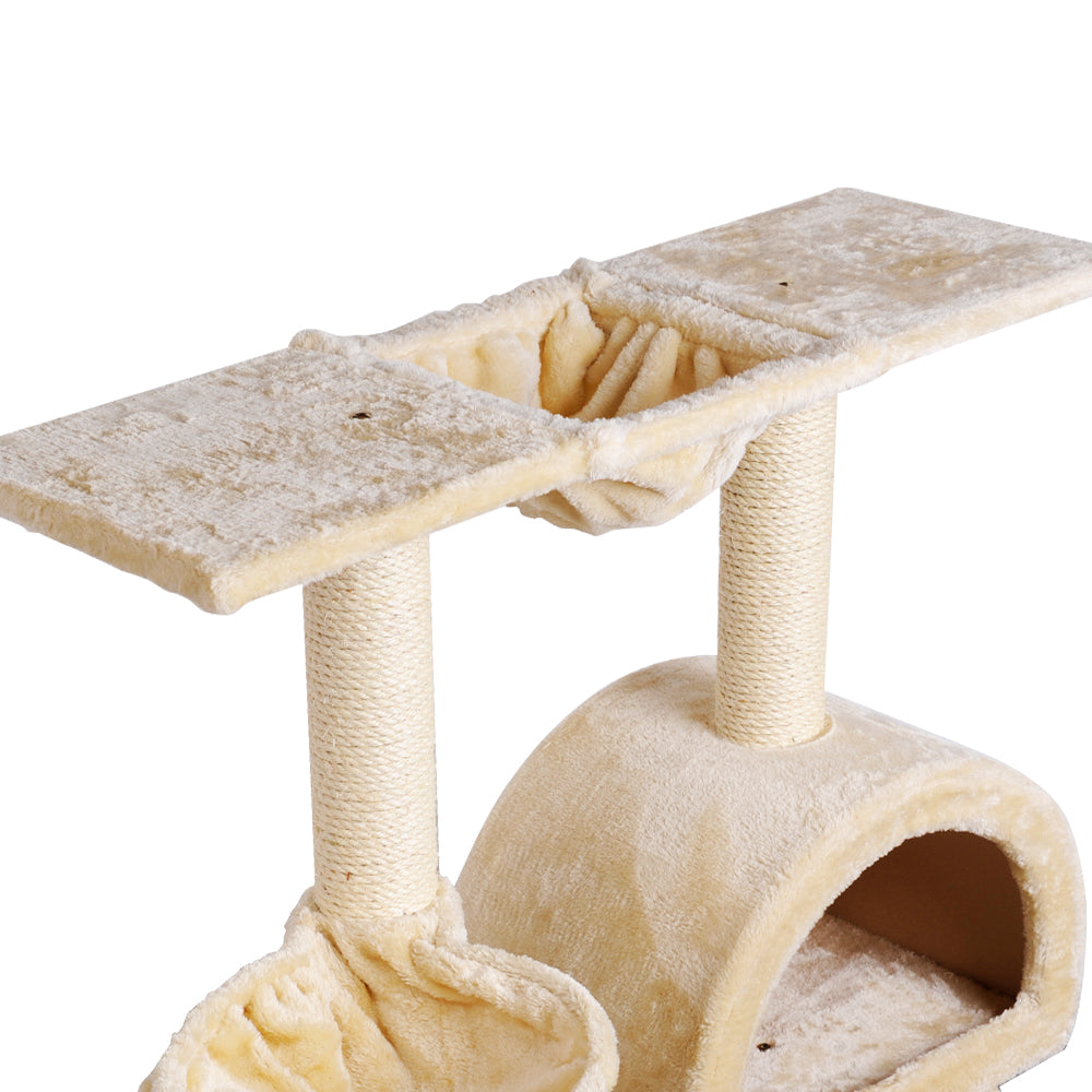 i.Pet Cat Tree 100cm Tower Scratching Post Scratcher Condo House Trees Bed Beige