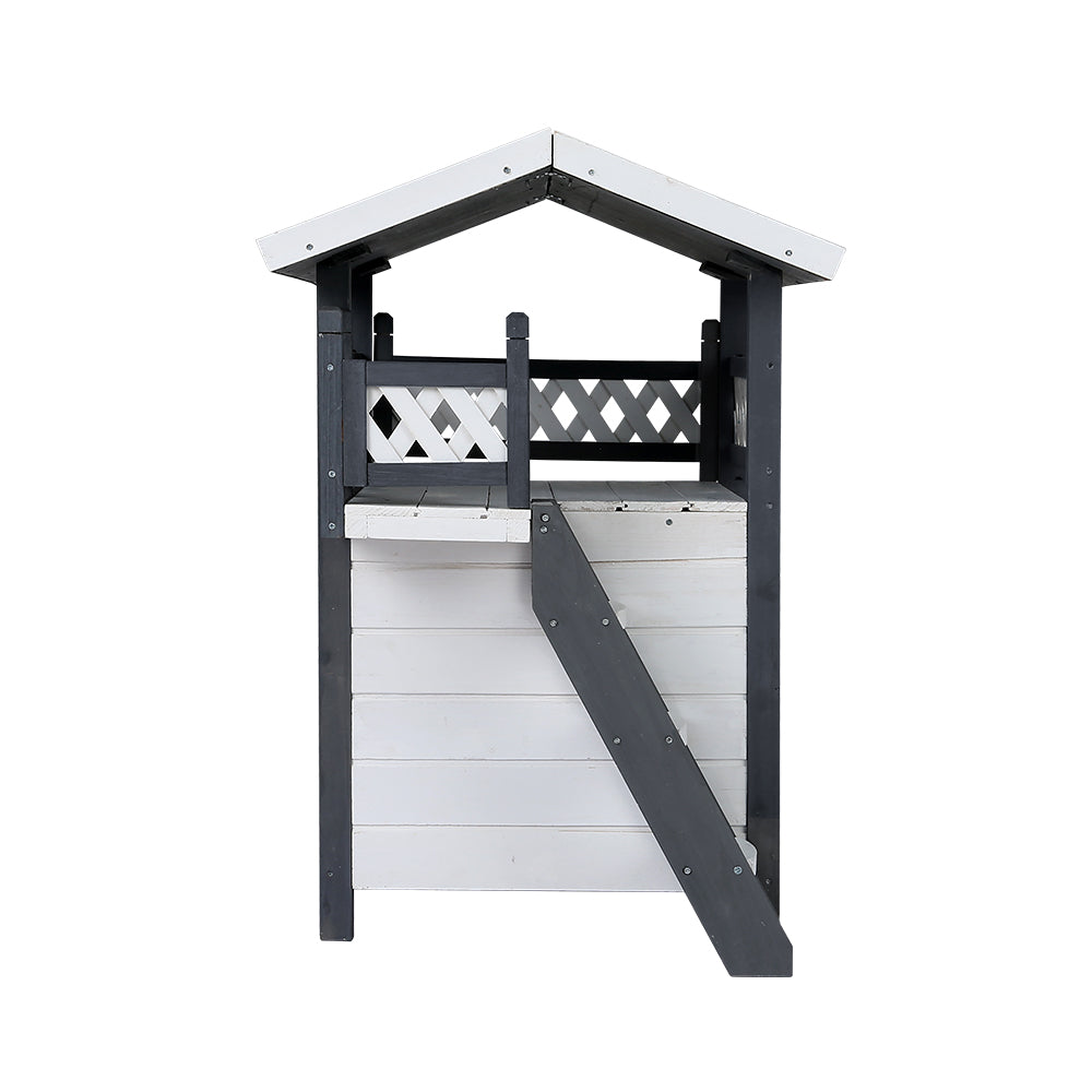 i.Pet Cat House Outdoor Shelter 77cm x 50cm x 73cm Rabbit Hutch Wooden Condo Small Dog Enclosure