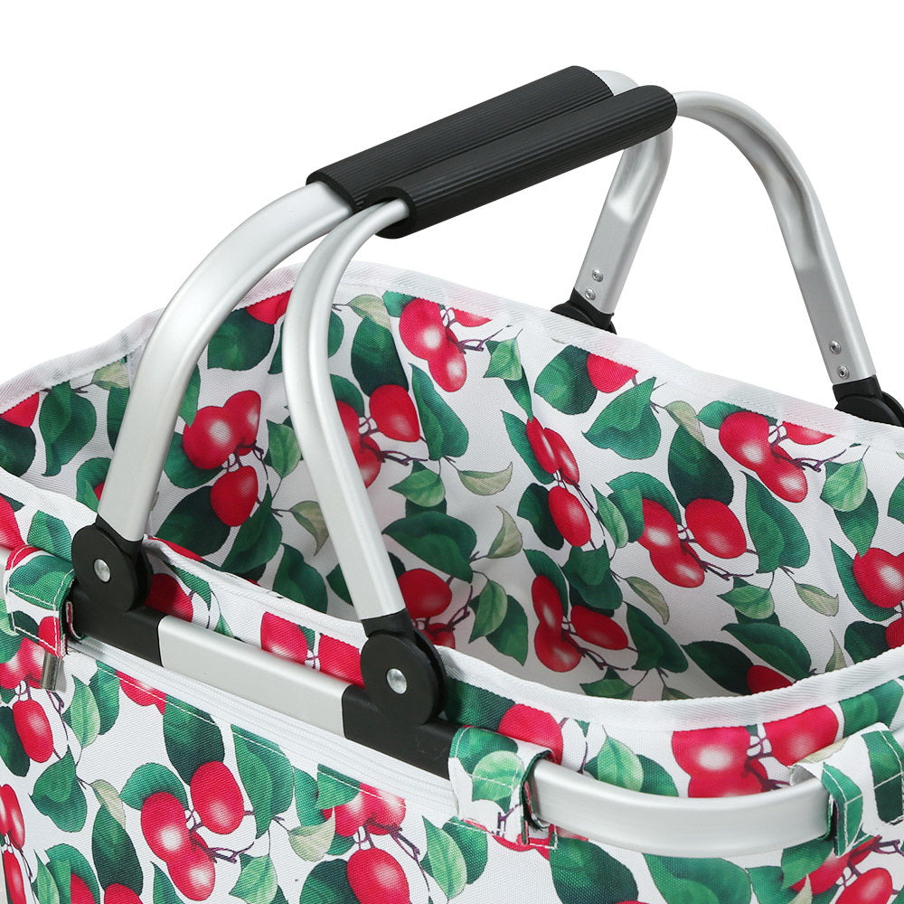 Alfresco Picnic Basket Set Folding Bag Hamper Insulated Food Storage