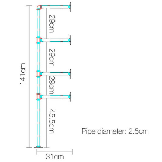 Artiss Floating DIY Pipe Shelf Metal Brackets Set of 2